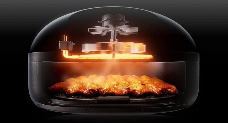 rotary oven heat lamp for rapid heating